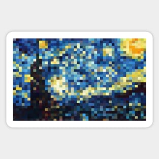 Starry Night Pixel Art Sticker